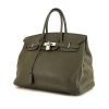 Hermes Birkin 35 cm handbag in khaki leather taurillon clémence - 00pp thumbnail