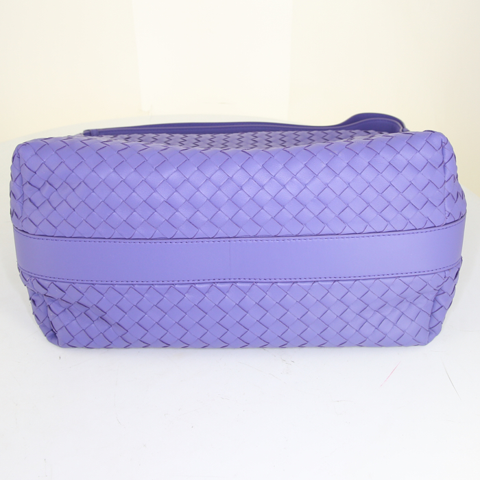 Borsa Bottega Veneta Pyramid in pelle intrecciata viola - Detail D4
