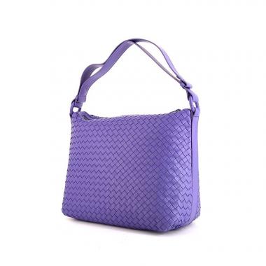 Sac à main Bottega Veneta Pyramid en cuir tressé violet