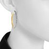 Pomellato Tango hoop earrings in pink gold,  white gold and diamonds - Detail D1 thumbnail