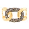 Rigid Pomellato Tango cuff bracelet in pink gold,  silver and diamonds - 00pp thumbnail