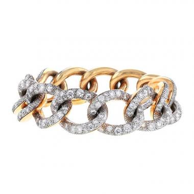 Bracelet Pomellato Tango en or rose, argent et 15,60 carats de diamants