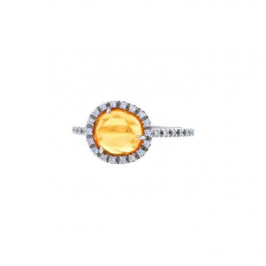Bague Pomellato Colpo Di Fulmine en or blanc,  diamants et opale orange