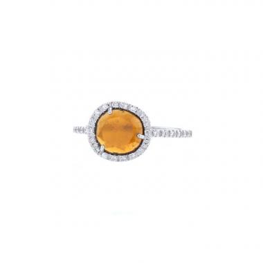 Bague Pomellato Colpo Di Fulmine en or blanc,  diamants et grenat orange