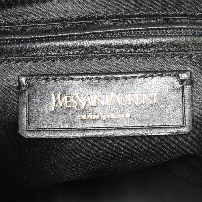 Saint Laurent Downtown small model handbag in mauve glittering leather - Detail D3