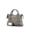 Balenciaga Velo small model handbag in grey blue leather - 00pp thumbnail