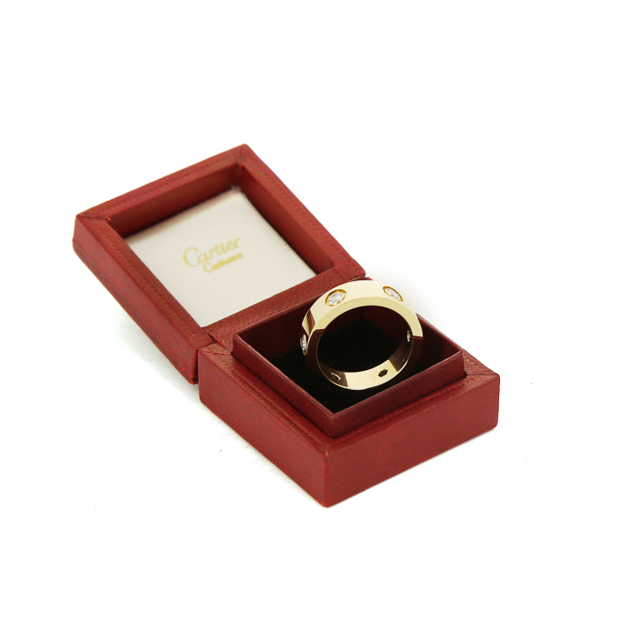 Anello Cartier Love in oro giallo e diamanti - Detail D2