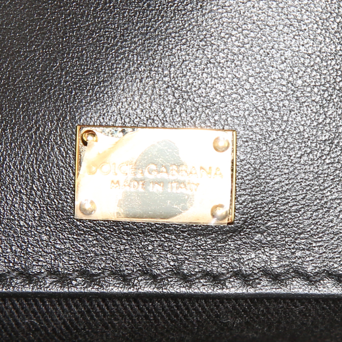 Sac bandoulière Dolce & Gabbana Lucia en cuir noir et blanc - Detail D4