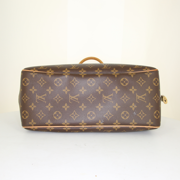 Louis Vuitton Deauville handbag in brown monogram canvas and natural leather - Detail D5