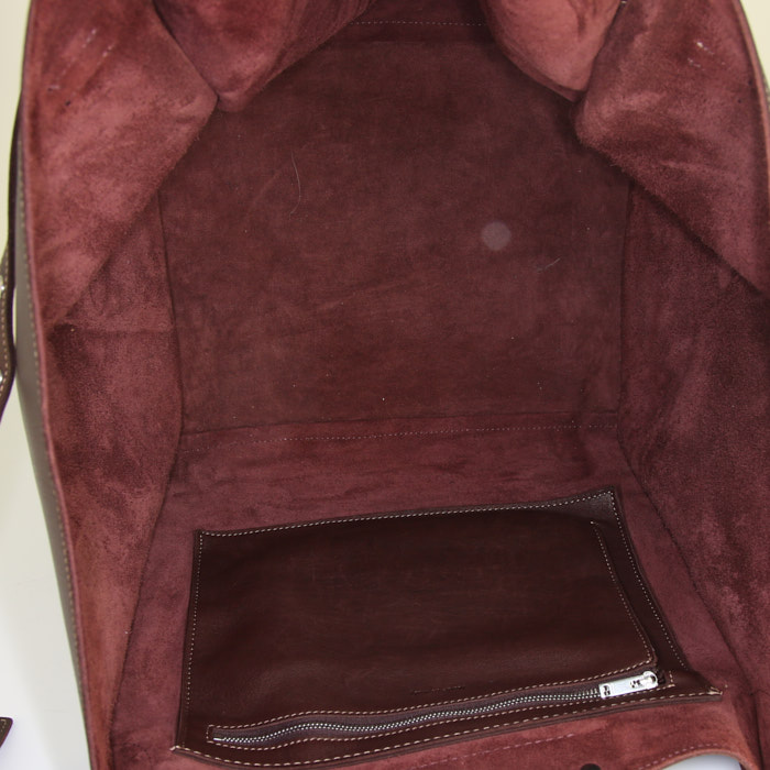 Sac cabas Celine Big Bag moyen modèle en cuir bordeaux - Detail D2