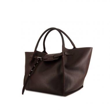 Shopping bag Celine Big Bag modello medio in pelle bordeaux