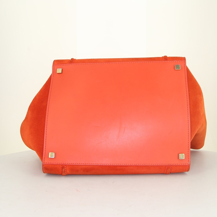 Céline Phantom bag in orange suede - Detail D4