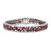 Half-articulated Vintage bracelet in white gold,  diamonds and ruby - 00pp thumbnail