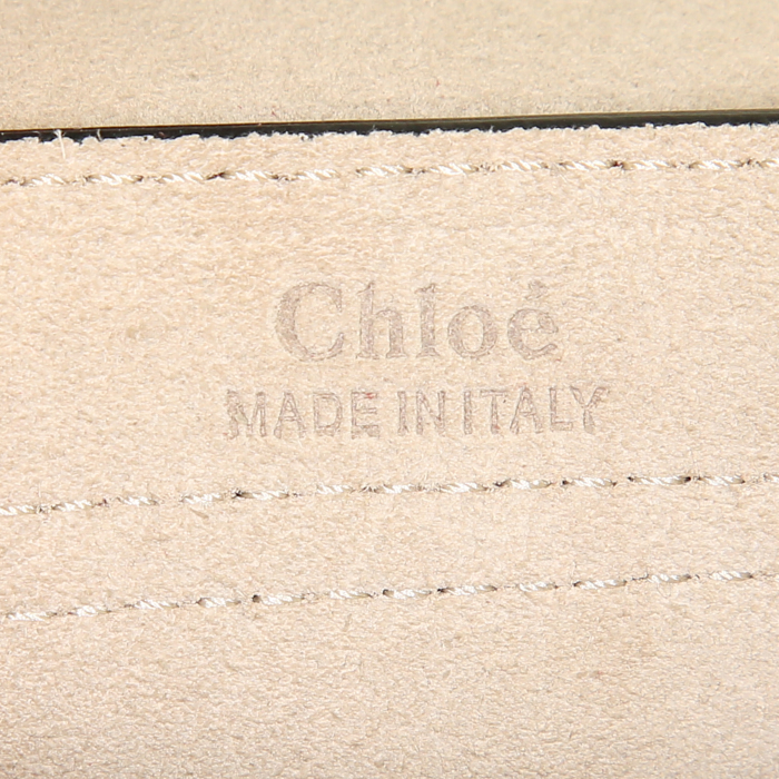 Sac bandoulière Chloé Hudson en cuir bordeaux - Detail D4