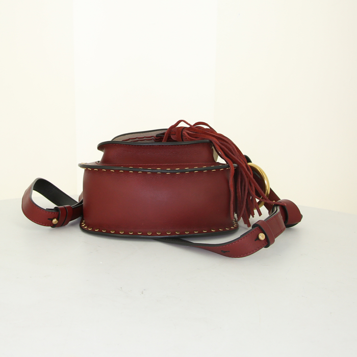 Chloé Hudson shoulder bag in burgundy leather - Detail D5