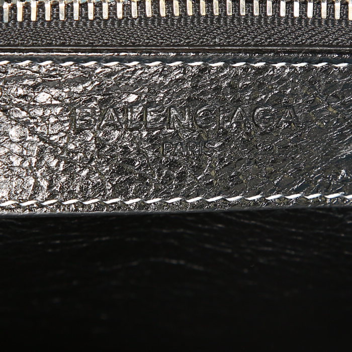 Balenciaga Bazar shopper size L handbag in blue, black and white tricolor leather - Detail D3