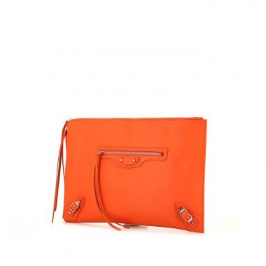 Bolsito de mano Balenciaga Arena en cuero naranja