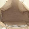 Shopping bag Prada in tela beige e pelle bianco sporco - Detail D2 thumbnail