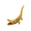 O.J. Perrin 1970's "Crocodile" brooch in yellow gold, coral, diamonds and emerald - 00pp thumbnail