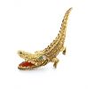 O.J. Perrin 1970's "Crocodile" brooch in yellow gold, coral, diamonds and emerald - 360 thumbnail