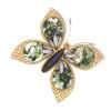 Broche-pendentif Papillon en or jaune,  agate "mousse", labradorite, diamants blanc, diamant brun et rubis - 00pp thumbnail