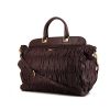 Prada Gaufre bag in burgundy leather - 00pp thumbnail