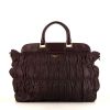 Prada Gaufre bag in burgundy leather - 360 thumbnail