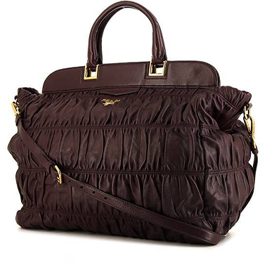 Bolso Prada Gaufre en cuero color burdeos