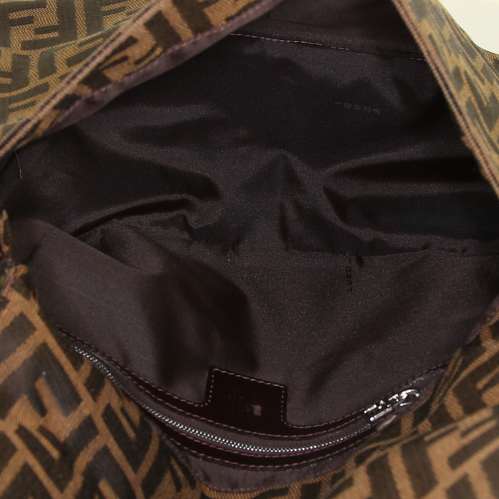 Sac à main Fendi Big Mama en tissu monogram et cuir marron - Detail D2