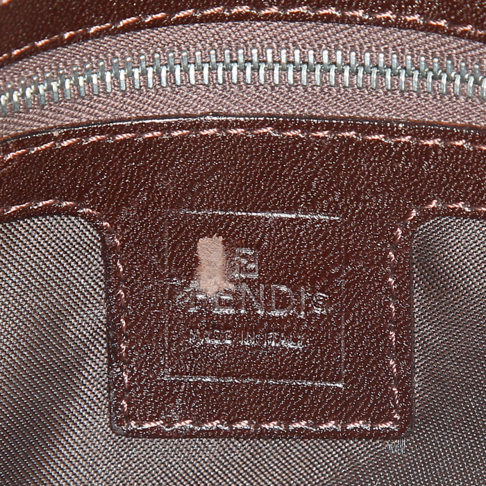 Sac à main Fendi Big Mama en tissu monogram et cuir marron - Detail D3