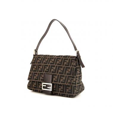 Bolso de mano Fendi Big Mama en tela Monogram y cuero marrón