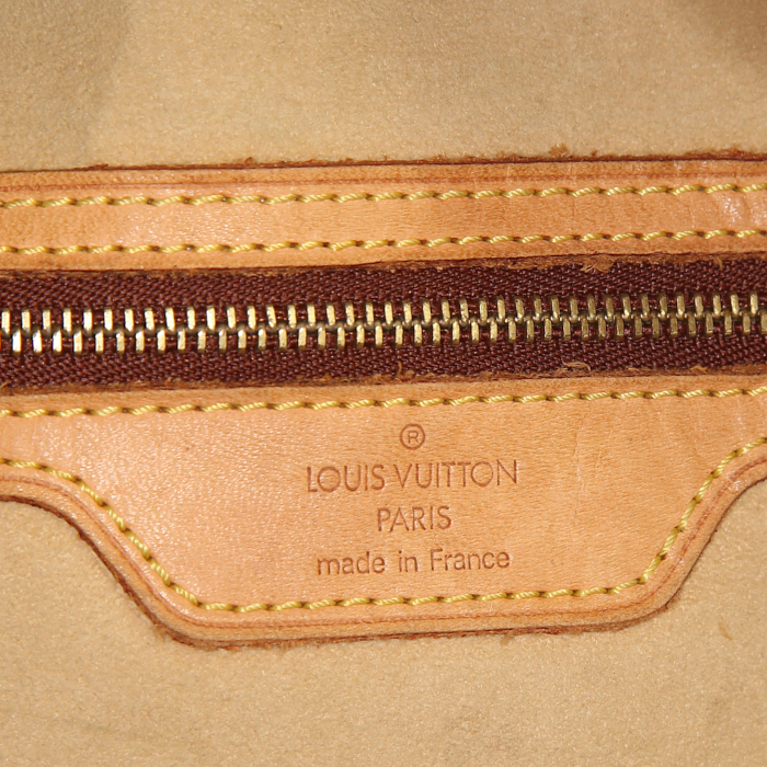 Louis Vuitton Cité large model shoulder bag in brown monogram canvas and natural leather - Detail D3