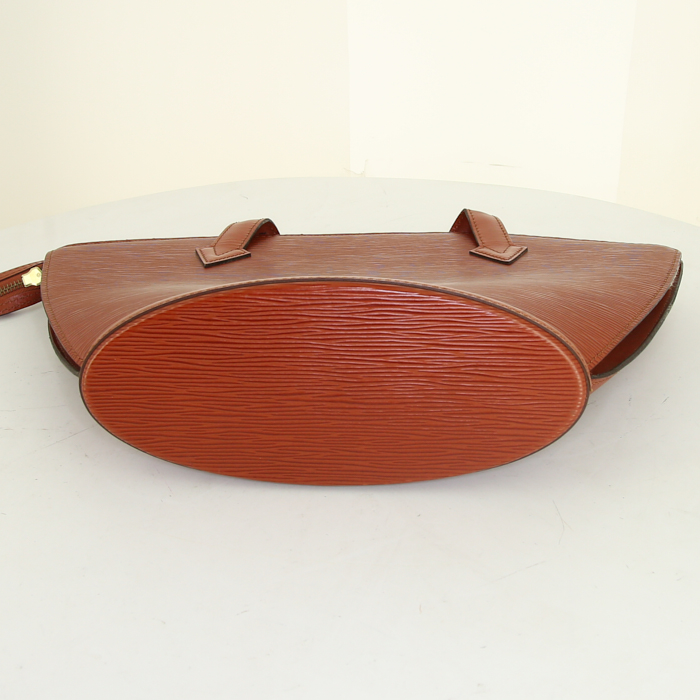 Borsa Louis Vuitton Saint Jacques modello piccolo in pelle Epi color cognac - Detail D5
