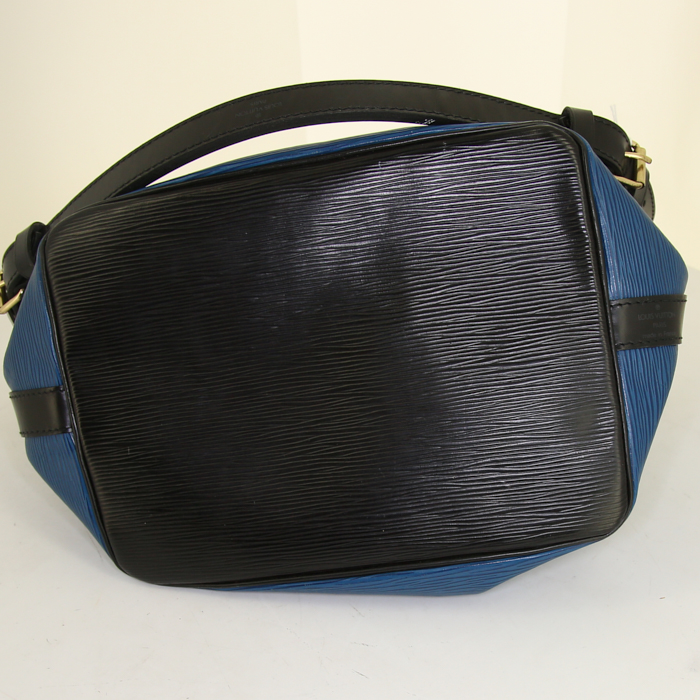 Bolso de mano Louis Vuitton petit Noé modelo pequeño en cuero Epi bicolor azul y negro - Detail D4