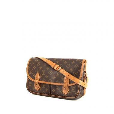 Bolso bandolera Louis Vuitton Gibecière en lona Monogram marrón y cuero natural