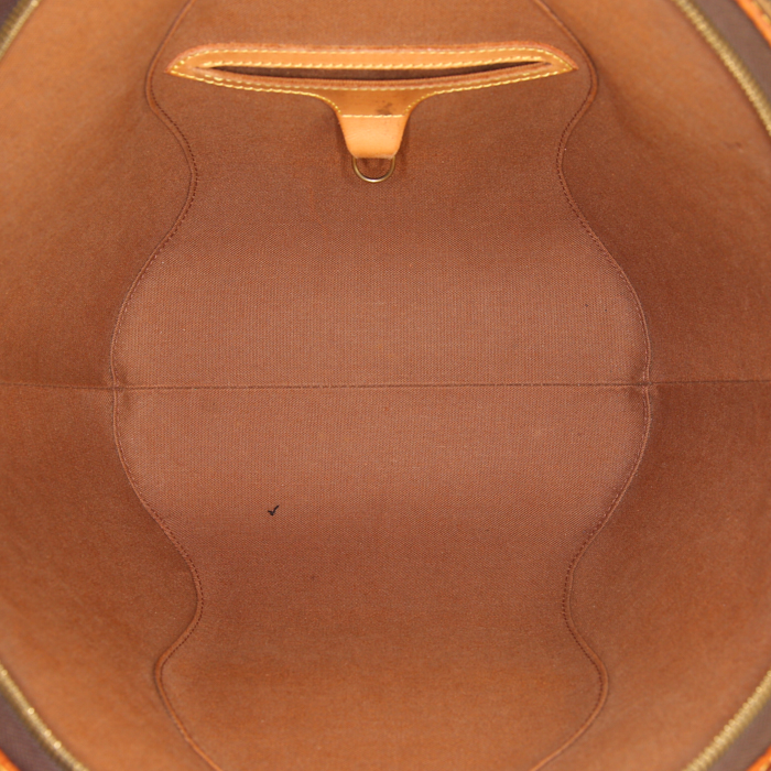 Bolso de mano Louis Vuitton Ellipse modelo grande en lona Monogram marrón y cuero natural - Detail D2