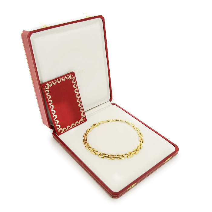 Collier semi-articulé Cartier Gentiane petit modèle en or jaune - Detail D2