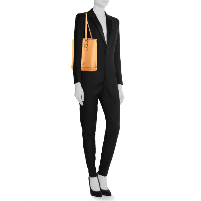 Shopping bag Louis Vuitton Bucket in pelle naturale - Detail D1