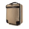 Valigia da cabina Gucci Suprême GG in tela monogram cerata beige e pelle marrone - 00pp thumbnail