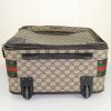 Valigia da cabina Gucci Suprême GG in tela monogram cerata beige e pelle marrone - Detail D4 thumbnail