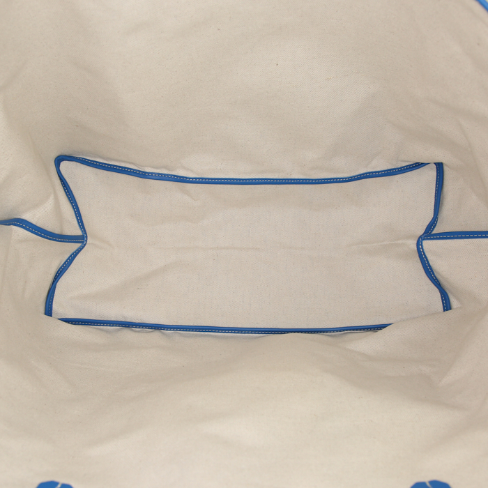 Bolso Cabás Goyard Saint-Louis modelo grande en lona Monogram revestida azul eléctrico y cuero azul eléctrico - Detail D2