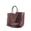 Goyard Saint-Louis large model shopping bag in burgundy monogram canvas and burgundy leather - 00pp thumbnail