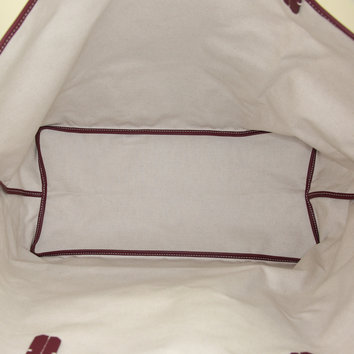 Sac cabas Goyard Saint-Louis grand modèle en toile monogram enduite bordeaux et cuir bordeaux - Detail D2