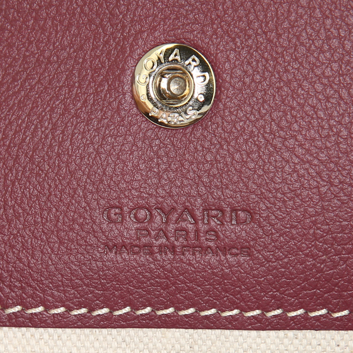 Goyard Saint-Louis large model shopping bag in burgundy monogram canvas and burgundy leather - Detail D3