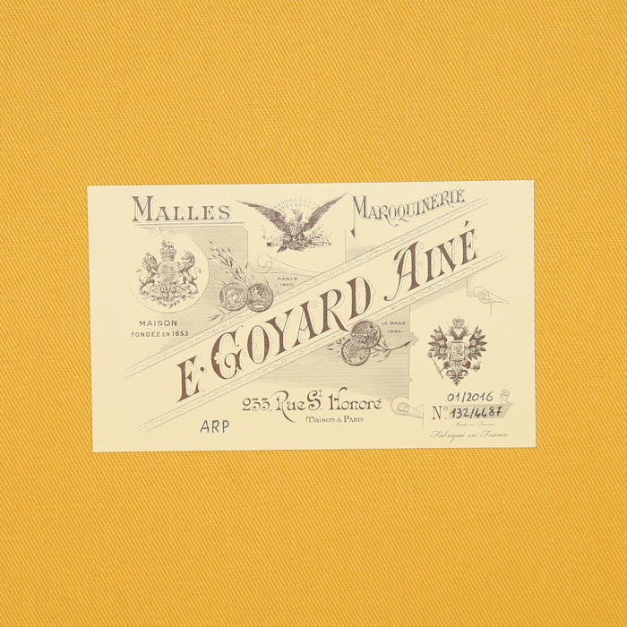 Maleta rígida Goyard Grand Hôtel en tela Goyardine azul y cuero azul - Detail D3