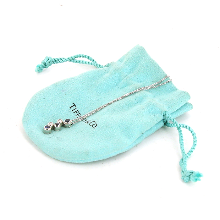 Collana Tiffany & Co in platino,  diamanti e zaffiri - Detail D2
