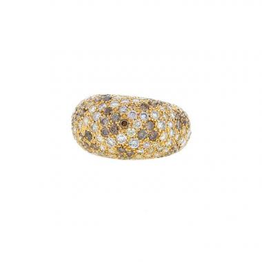 Bague Cartier Sauvage en or jaune,  diamants et diamants brun