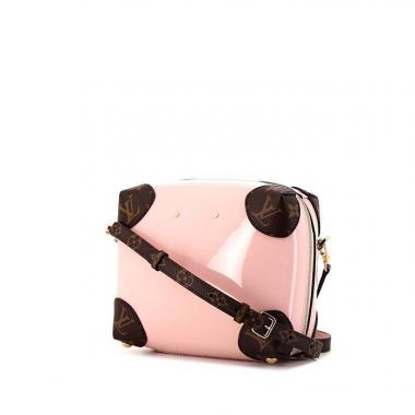 Bolso de mano Louis Vuitton Brea en charol Monogram rosa y cuero natural