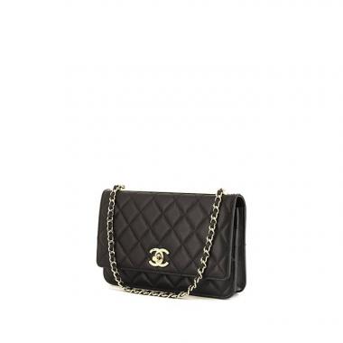 Borsa a tracolla Chanel Trendy CC Wallet on Chain in pelle trapuntata nera