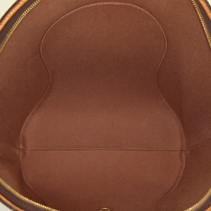 Sac à main Louis Vuitton Ellipse grand modèle en toile monogram marron et cuir naturel - Detail D2